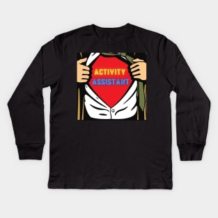 Activity Assistant Superhero Kids Long Sleeve T-Shirt